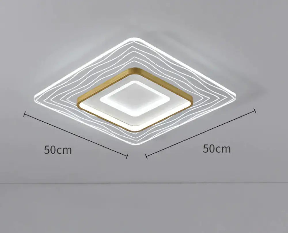 LED Modern Simple Circular Square Bedroom Dining Room Ceiling Lamp Square / Large / White light Ceiling