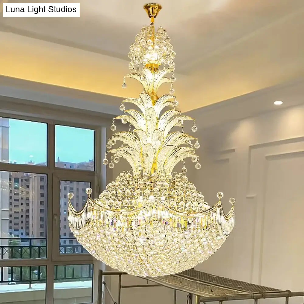 Lydia Villa Crystal Chandelier with LED Chain Pendant Modern Staircase Light chandelier