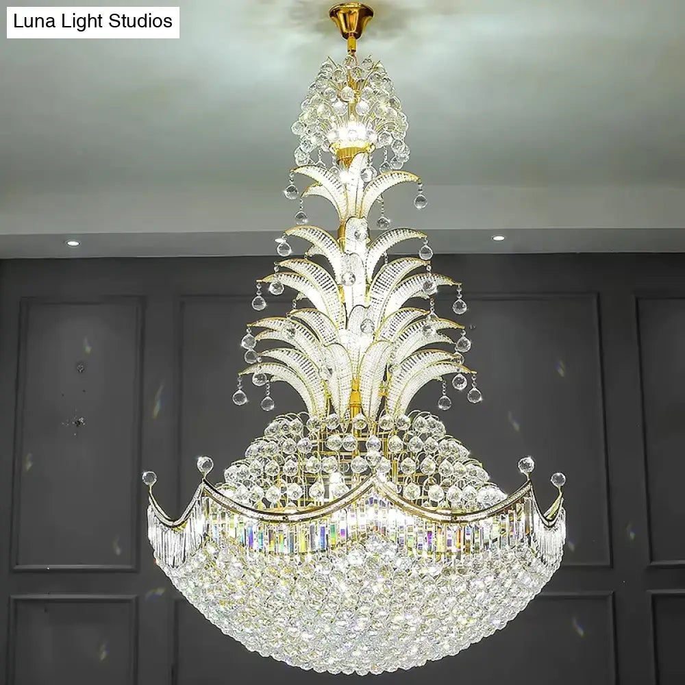 Lydia Villa Crystal Chandelier with LED Chain Pendant Modern Staircase Light chandelier