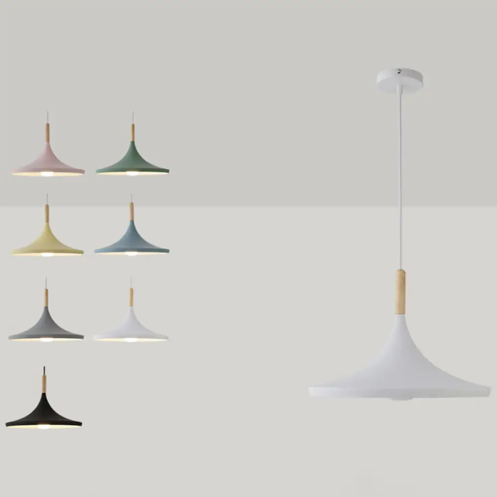 Macaron Style Geometric Pendant Light - Modern Metal Hanging Fixture For Dining Room Blue / 14