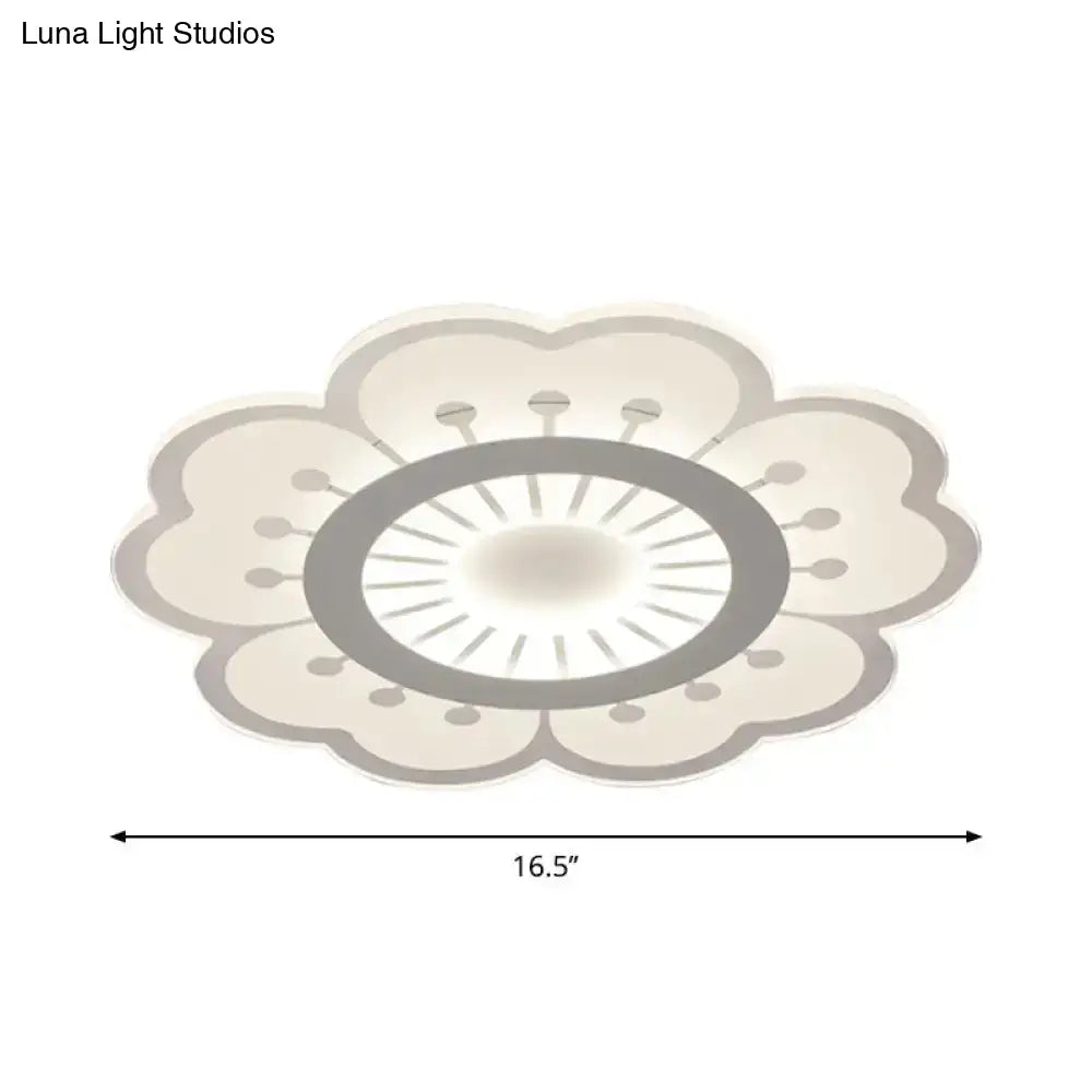 Minimalist Flush Mount Led Ceiling Lamp In White With Ultrathin Design & Acrylic Finish