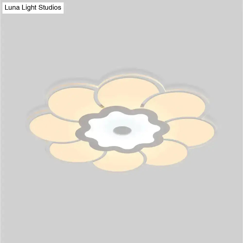 Minimalist Flush Mount Led Ceiling Lamp In White With Ultrathin Design & Acrylic Finish