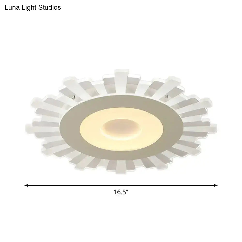 Minimalist Flush Mount Led Ceiling Lamp In White With Ultrathin Design & Acrylic Finish