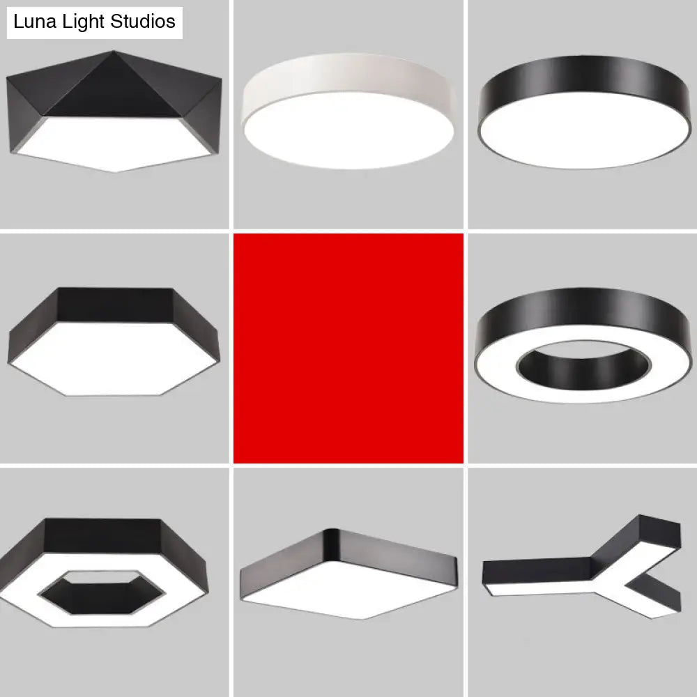 Minimalist Geometric Metal Led Ceiling Mount Light For Offices