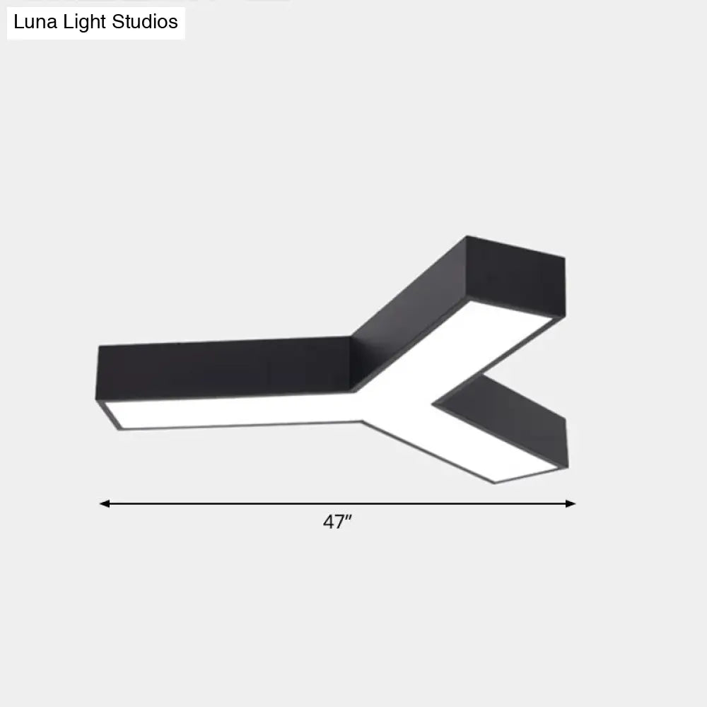 Minimalist Geometric Metal Led Ceiling Mount Light For Offices