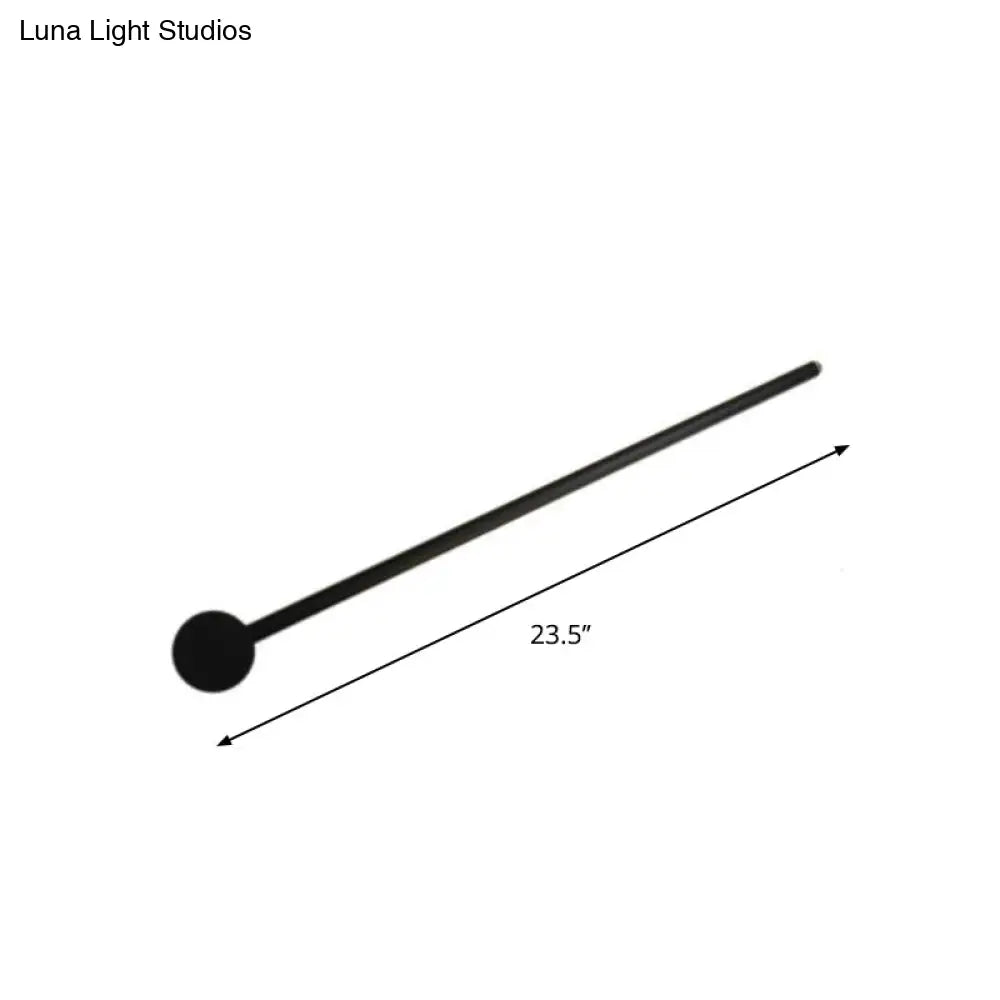 Minimalist Led Wall Sconce Lighting In Black Slim Rod Design - Heights Of 23.5 31.5 And 47 Ideal For