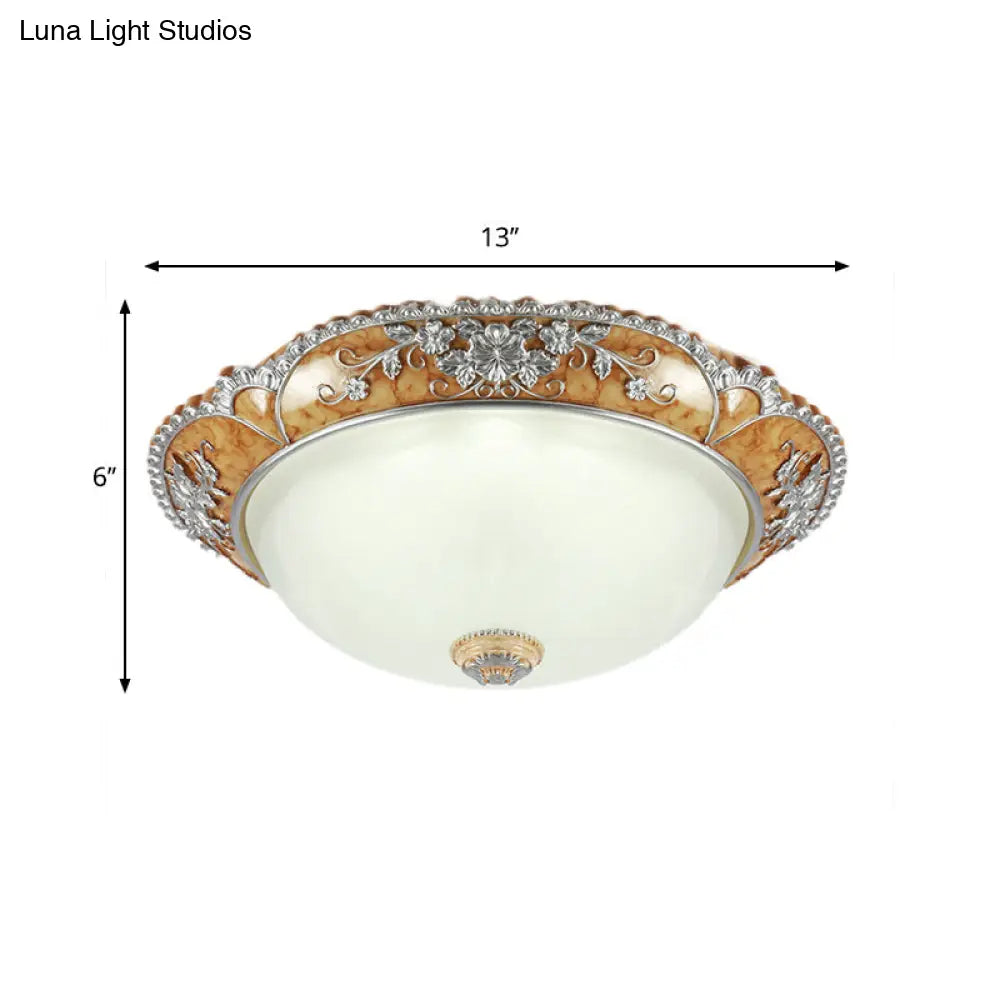 Minimalist Resin Ceiling Fixture With 2 Heads - Flush Mount Lighting For Bedroom