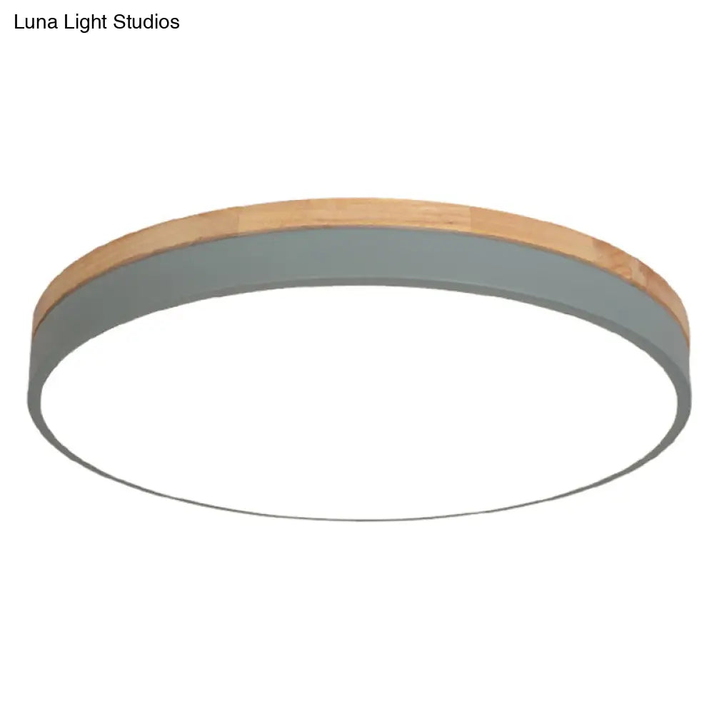 Minimalistic Flush Mount Ceiling Light - 1 Acrylic Disk Design Green / 16 White