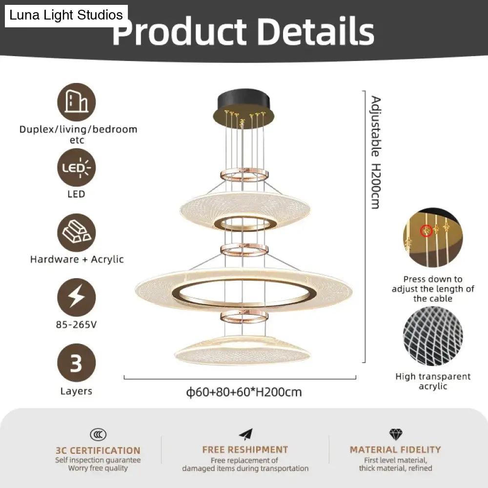 Mira Modern White LED Aluminum Chandelier Pendant Light for Living Room & Hotels chandelier