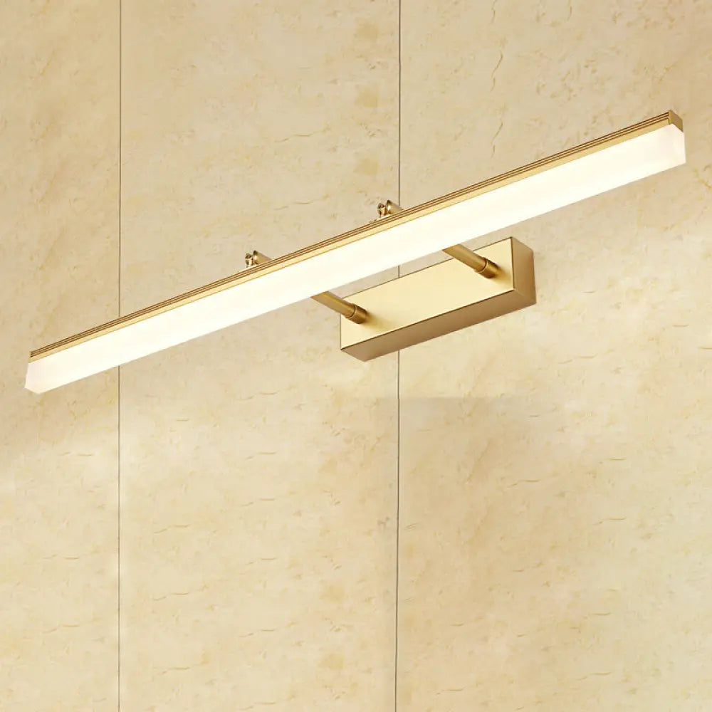 Modern 16/19.5 Gold Wall Sconce With Acrylic Led Light For Bathroom Vanity - Warm/White