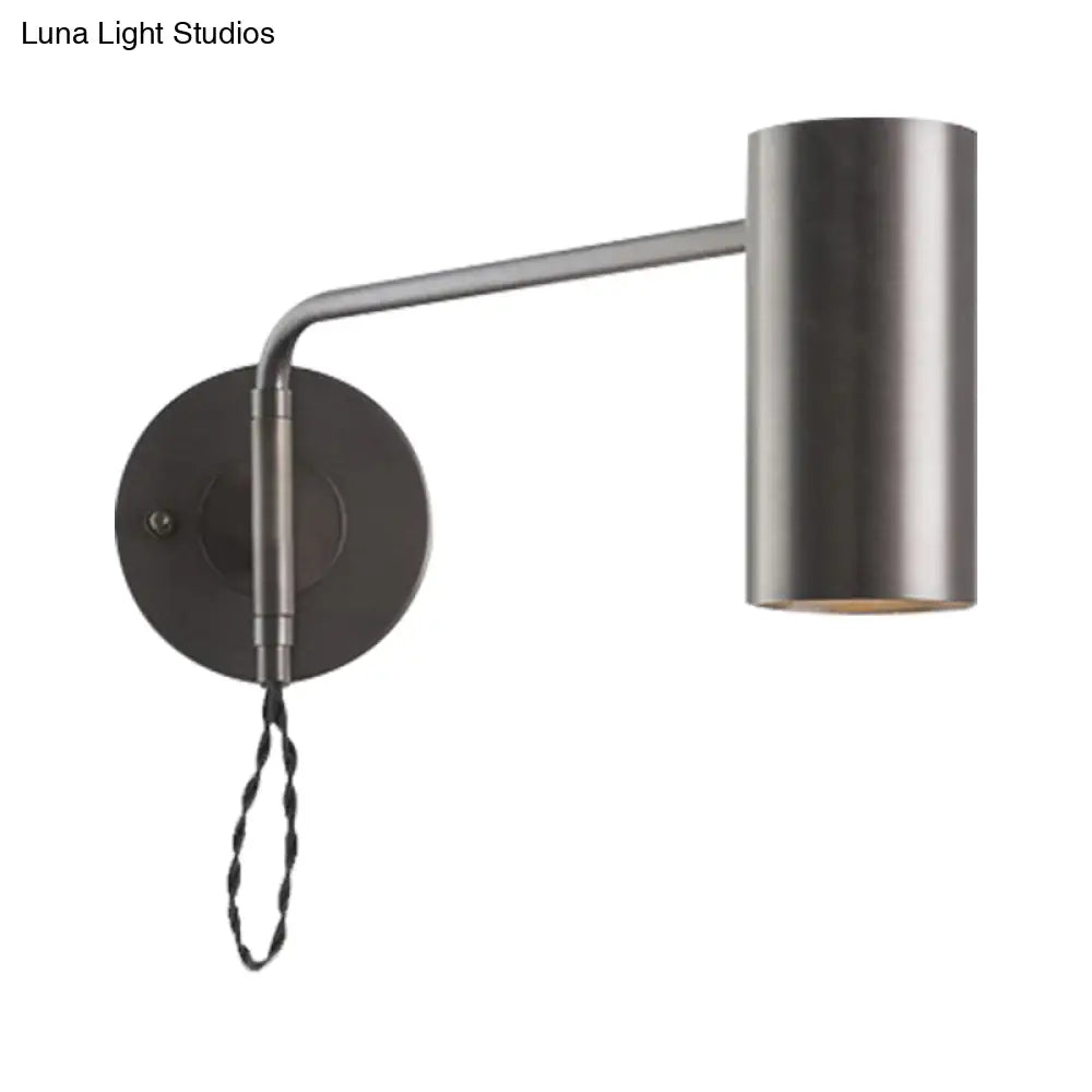 Modern Black & Brass Wall Sconce With Metal Shade - Bedroom Light Fixture