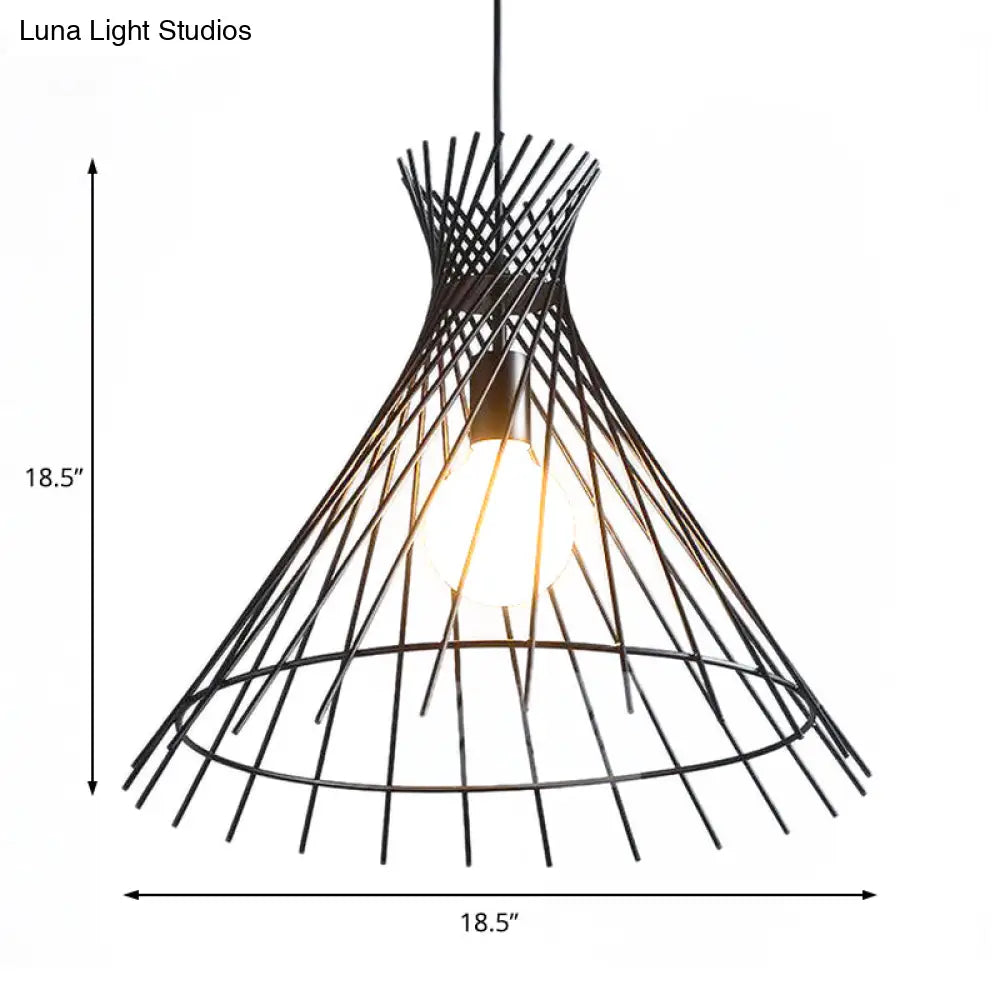 Modern Black Iron Kitchen Island Pendant Ceiling Light With Cone Shade