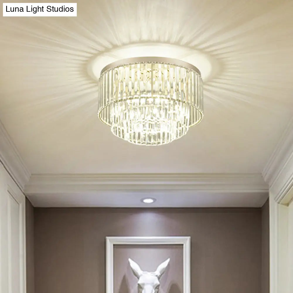 Modern Clear Crystal Flush Mount