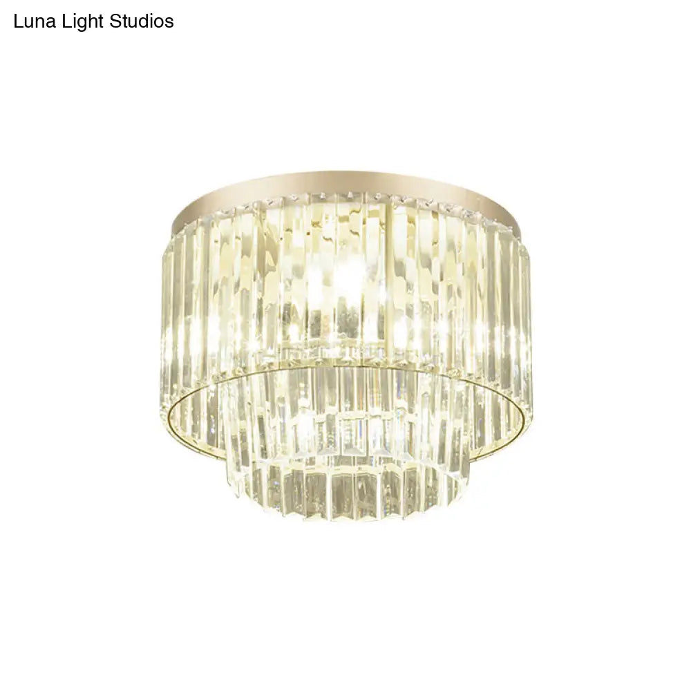 Modern Clear Crystal Flush Mount