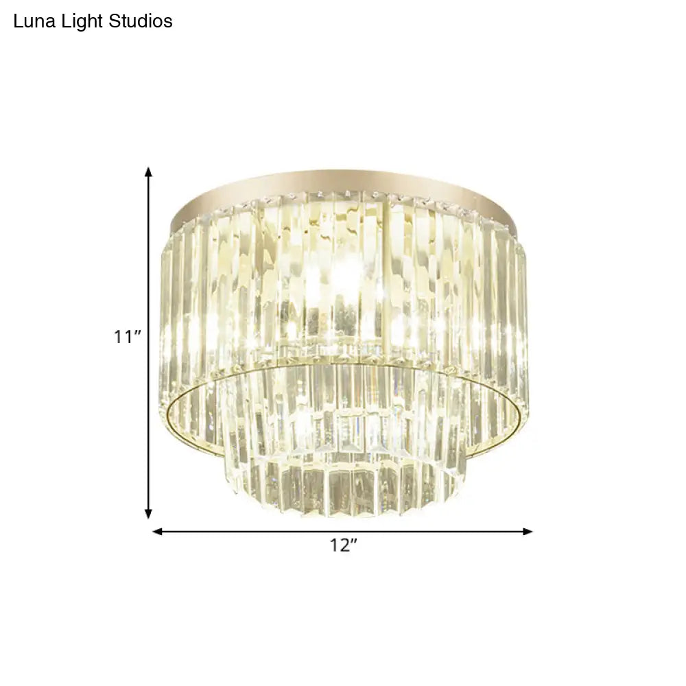 Modern Clear Crystal Flush Mount