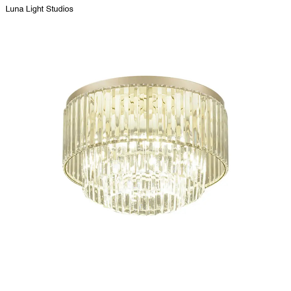 Modern Clear Crystal Flush Mount