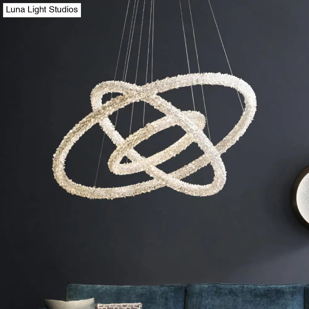 Modern Crystal Circle Chandelier For Restaurants - Pendant Lighting