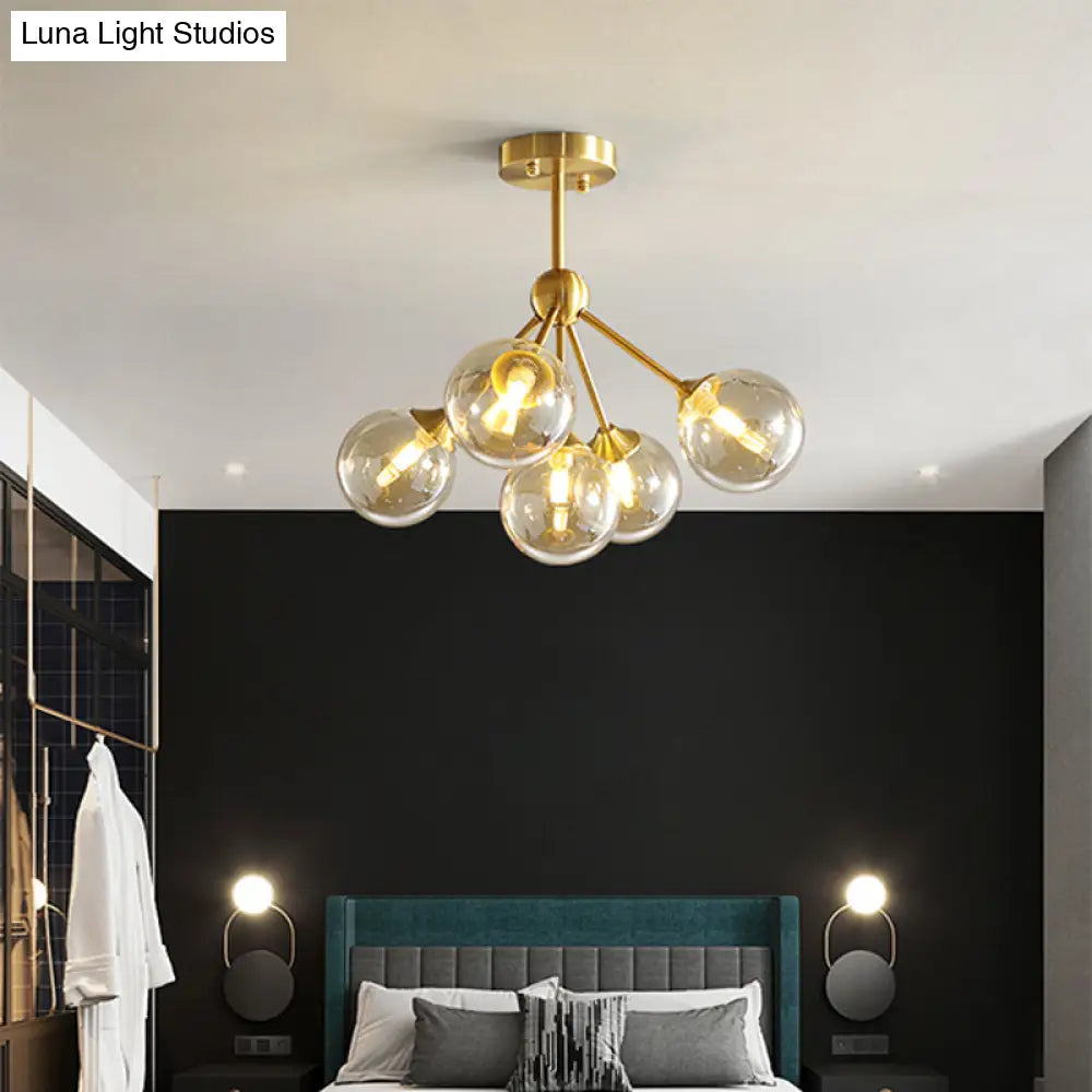 Modern Gold Branch Glass Ceiling Light