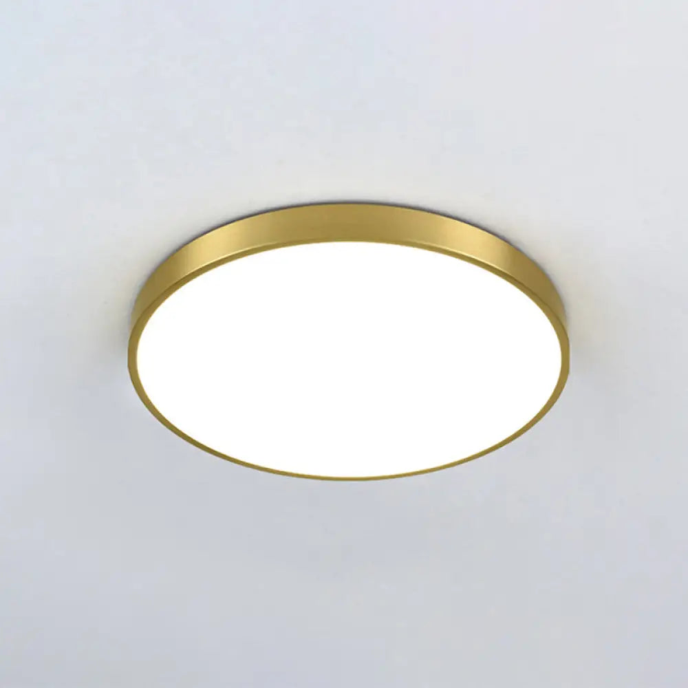Modern Gold Metal Led Flush Mount Ceiling Lamp For Bedroom Lighting / 12