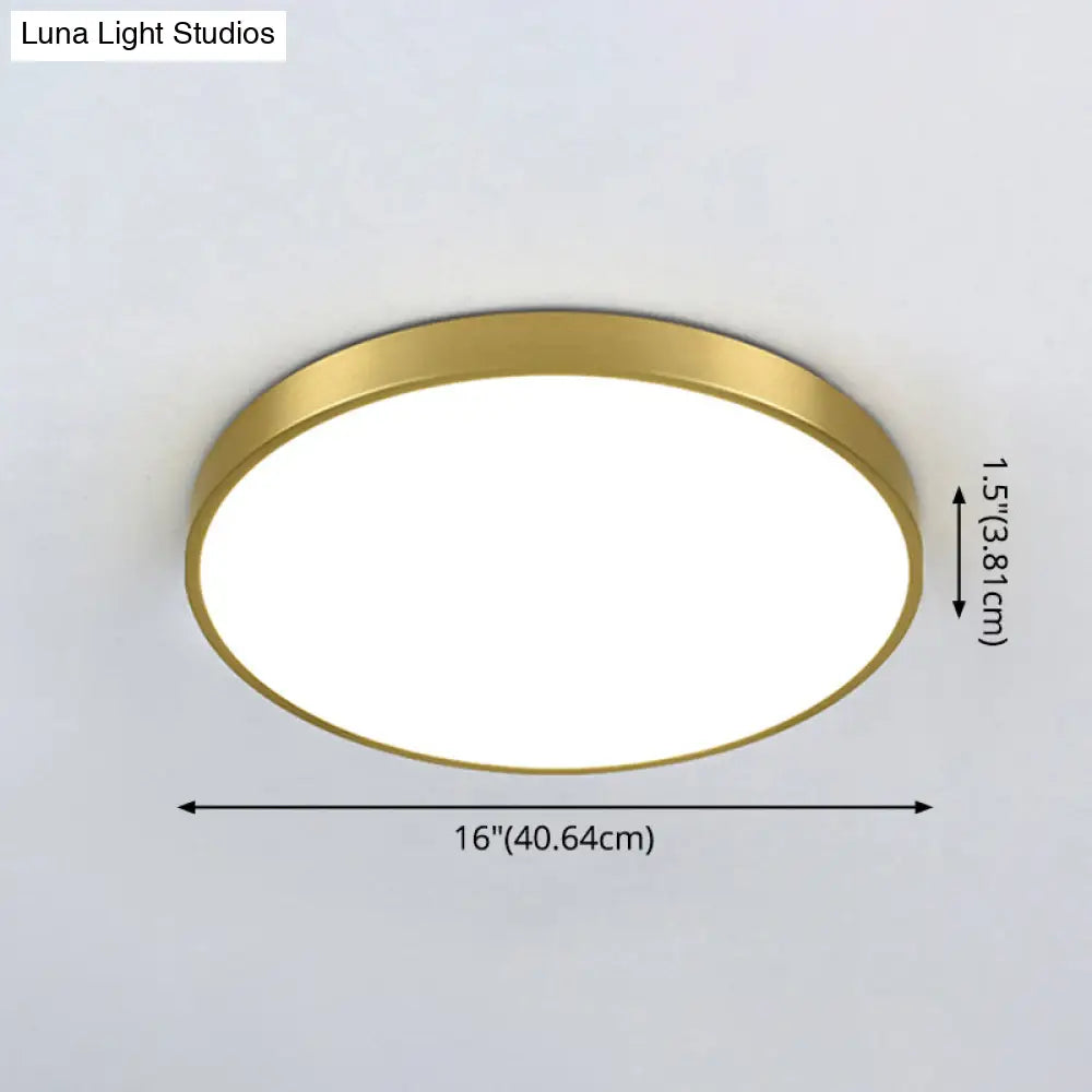 Modern Gold Metal Led Flush Mount Ceiling Lamp For Bedroom Lighting