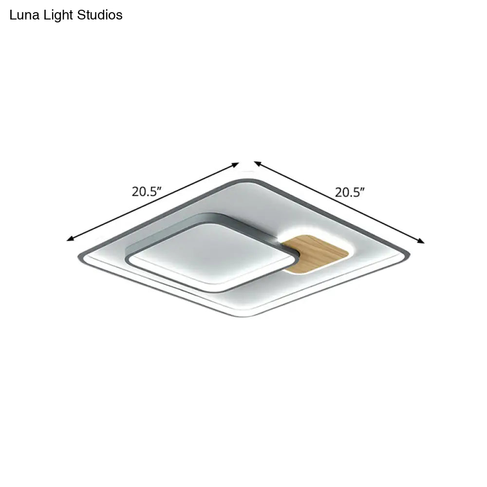 Modern Led Ceiling Light With Metal Shade In Warm/White - 16.5’/20.5’/35.5’ Sizes Available