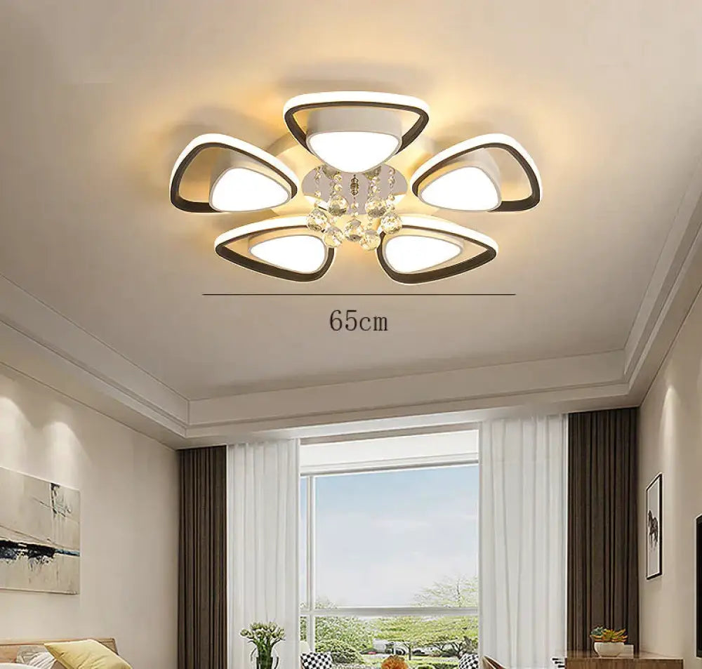 Modern Light Luxury High Grade Atmospheric Crystal Ceiling Lamp White / 5 heads / White light Ceiling