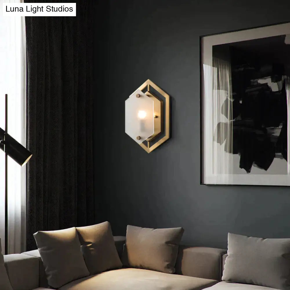 Modern Minimalist Luxury Hexagonal Copper Wall Lamp Copper Wall Lamps