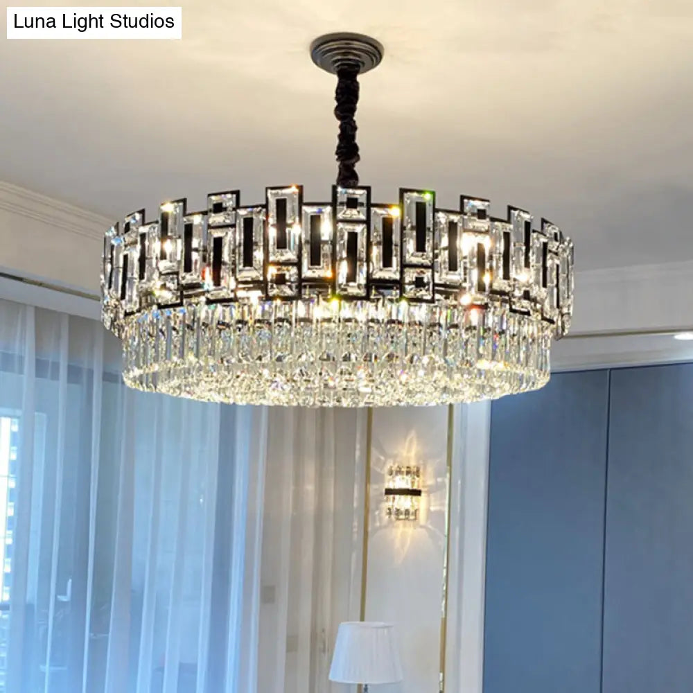 Modern Multi-Layer Crystal Chandelier Pendant For Living Room