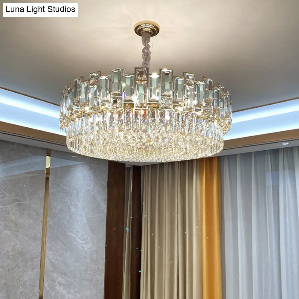 Modern Multi-Layer Crystal Chandelier Pendant For Living Room