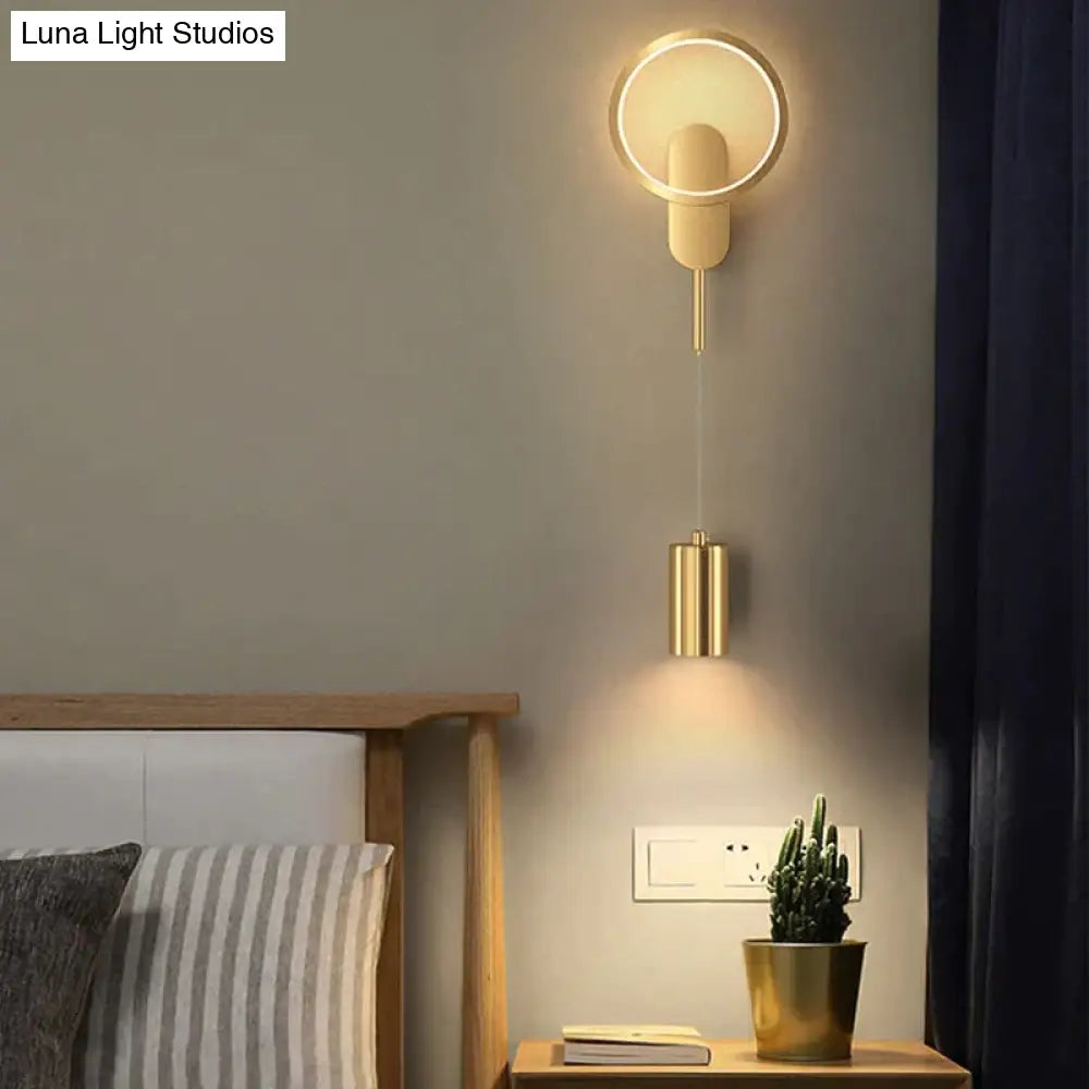 Modern Nordic Led Wall Lamp For Bedroom Black/Gold Light