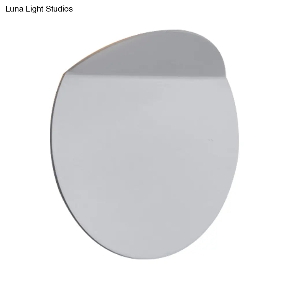 Modern Round Metal Wall Sconce Light - Black/Grey/White Led Corridor Mount