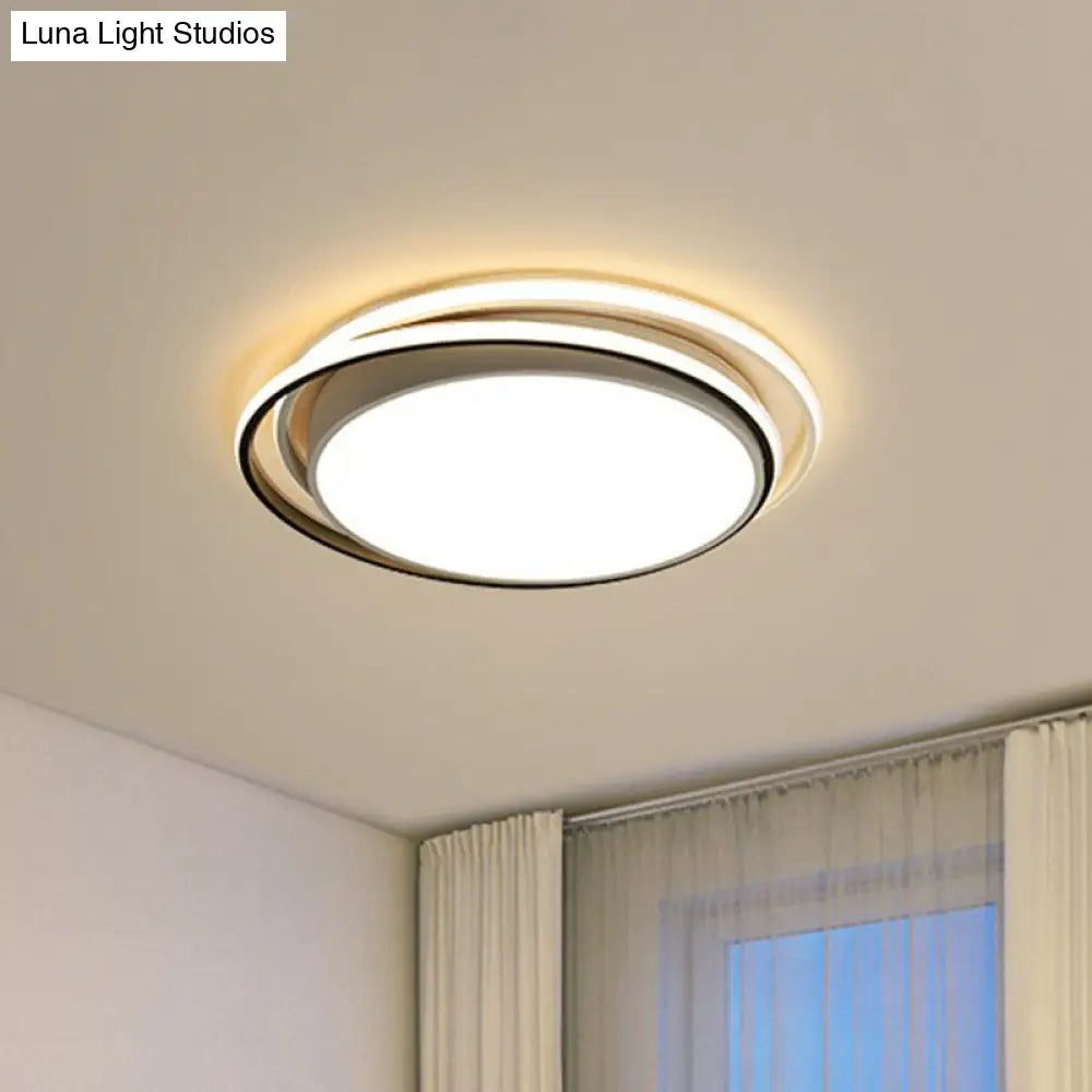 Modern Ultrathin Led Flush Mount Acrylic Round Ceiling Light For Living Room White / 15 Warm