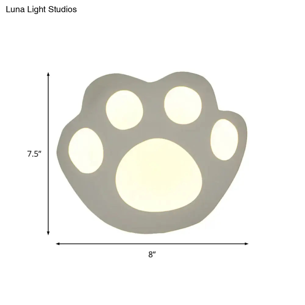 Modern White Acrylic Led Wall Lamp For Stairs - Flat Cartoon Shape Stylish Design