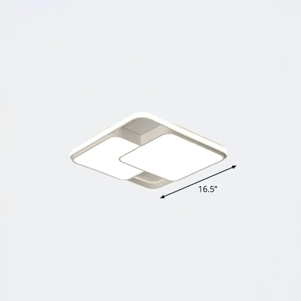 Nordic Acrylic Led Flush - Mount Ceiling Light For Bedrooms - Overlapping Style White / 16.5’