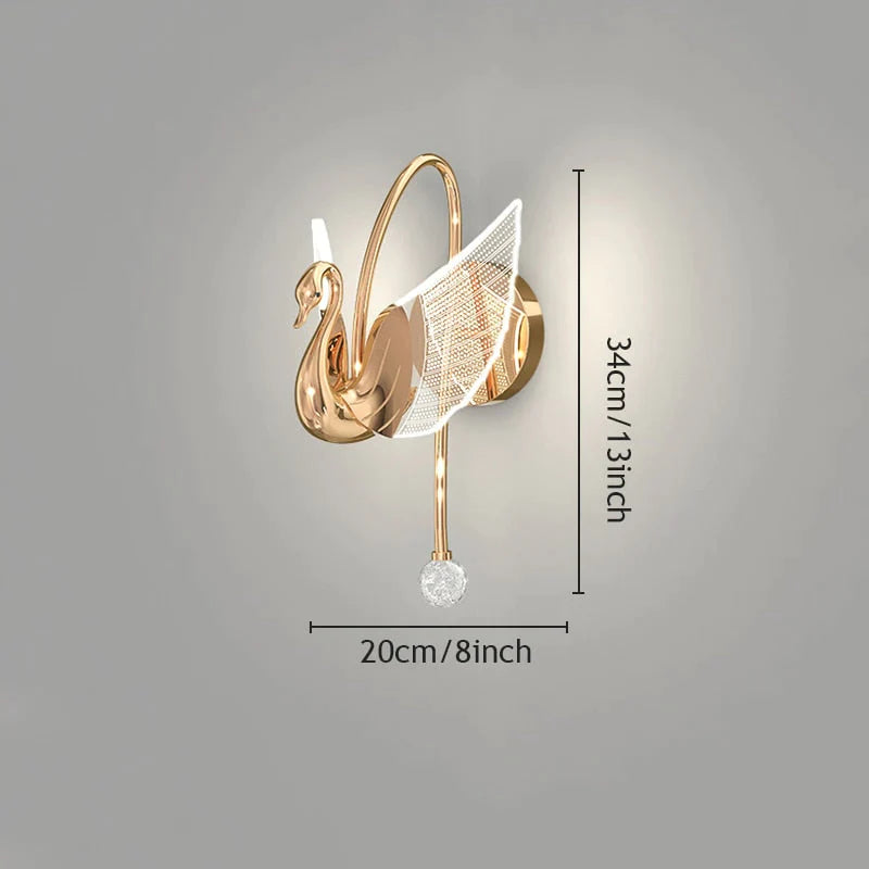Nordic Art Deco Led Swan Wall Lamp For Bedroom Bedside Wall Living Room Hallway Indoor Lighting