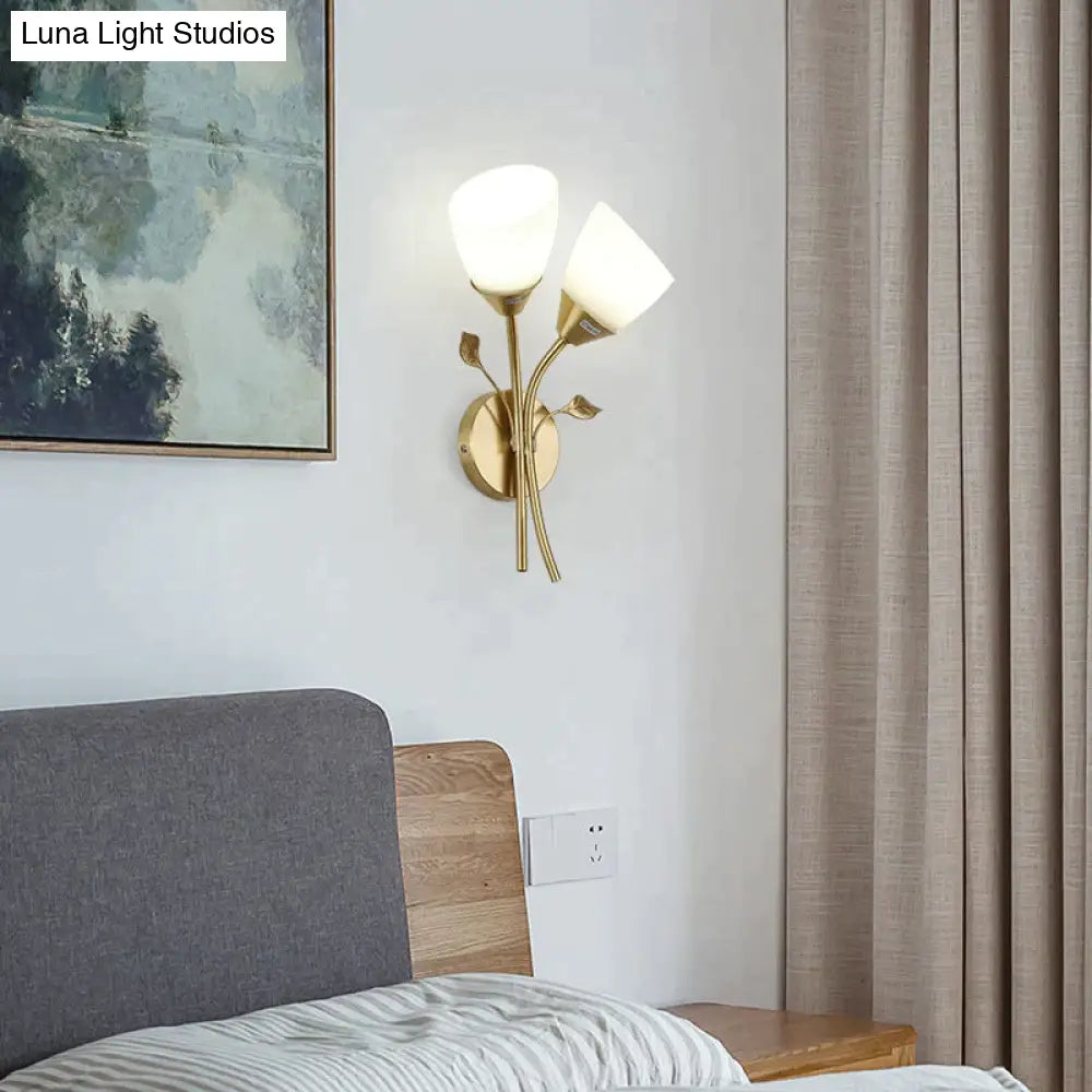 Nordic Flower Living Room Stairs Bedroom Bedside Copper Wall Lamp Copper Wall Lamps