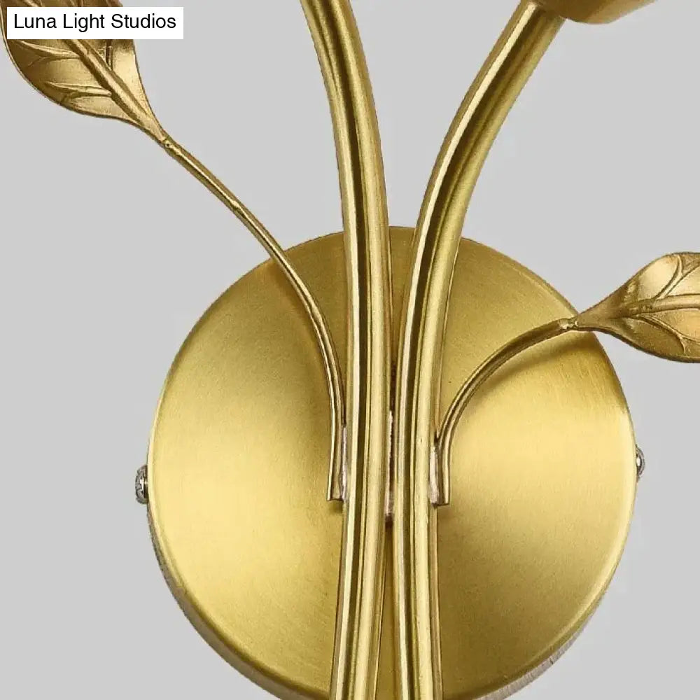 Nordic Flower Living Room Stairs Bedroom Bedside Copper Wall Lamp Copper Wall Lamps