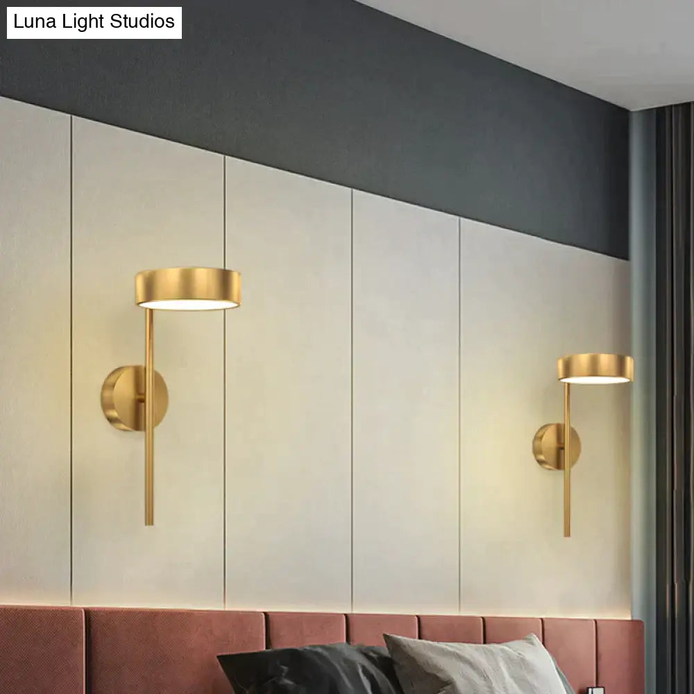 Nordic Light Luxury Bedside Lamp Bedroom Full Copper Wall Lamp Three color light / W12*L30*H18cm-6W Copper Wall Lamps