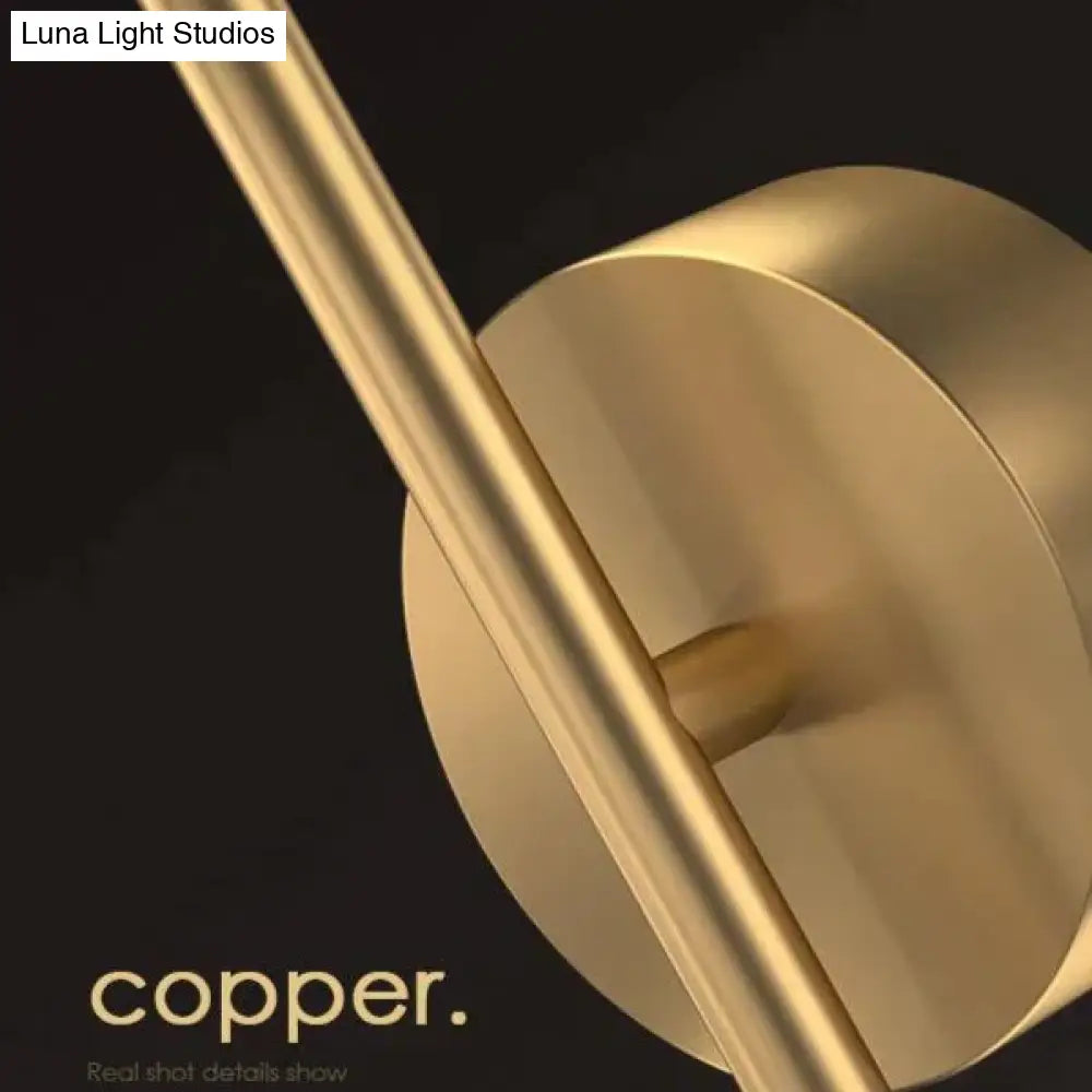 Nordic Light Luxury Bedside Lamp Bedroom Full Copper Wall Lamp Three color light / W12*L30*H18cm-6W Copper Wall Lamps