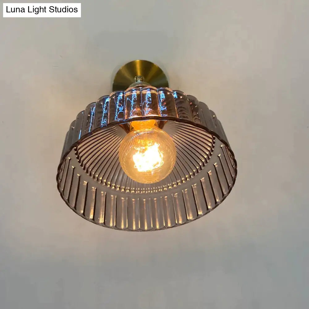 Nordic Literature And Art Fresh Bedroom Glass Brass Copper Wall Lamp Copper Wall Lamps