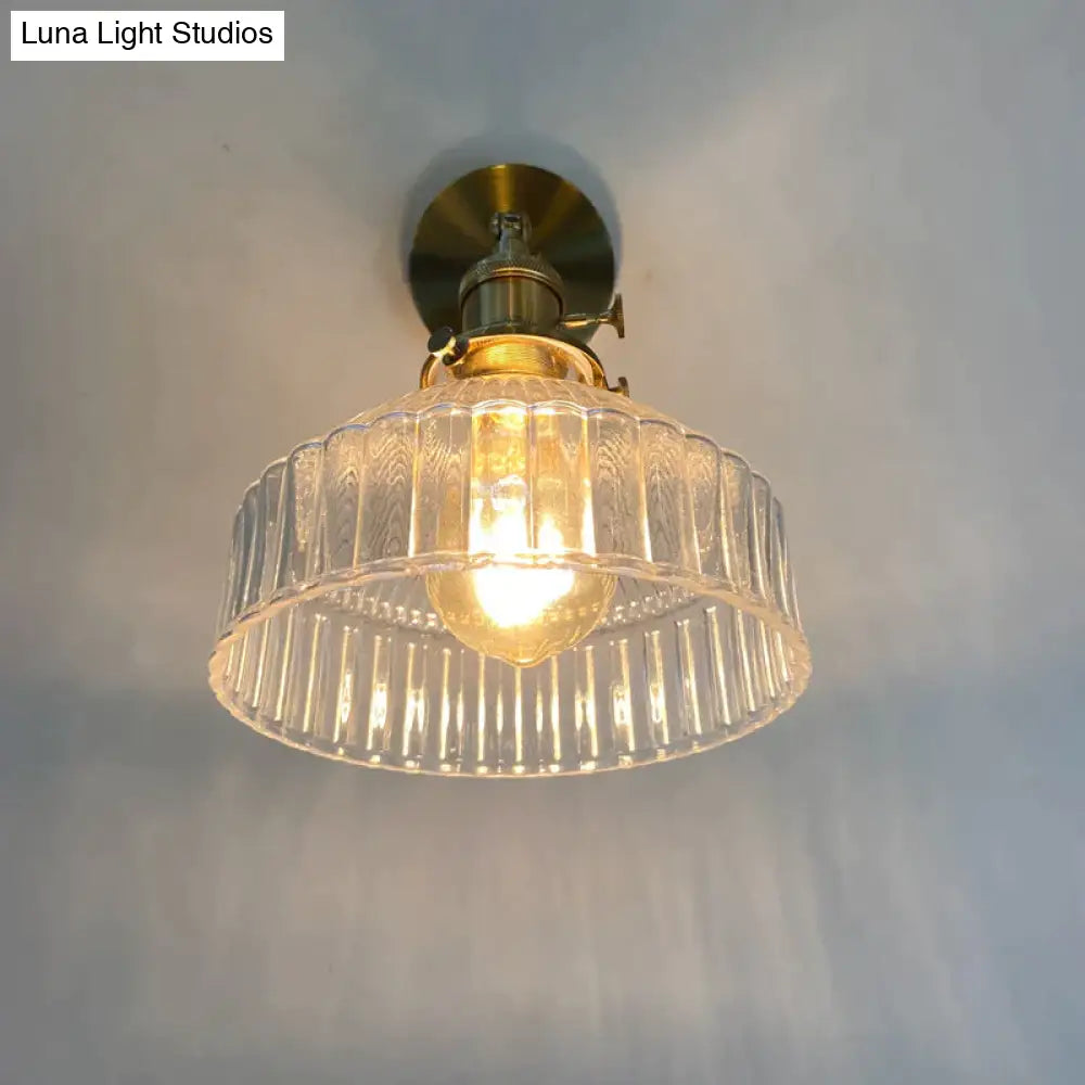 Nordic Literature And Art Fresh Bedroom Glass Brass Copper Wall Lamp Copper Wall Lamps