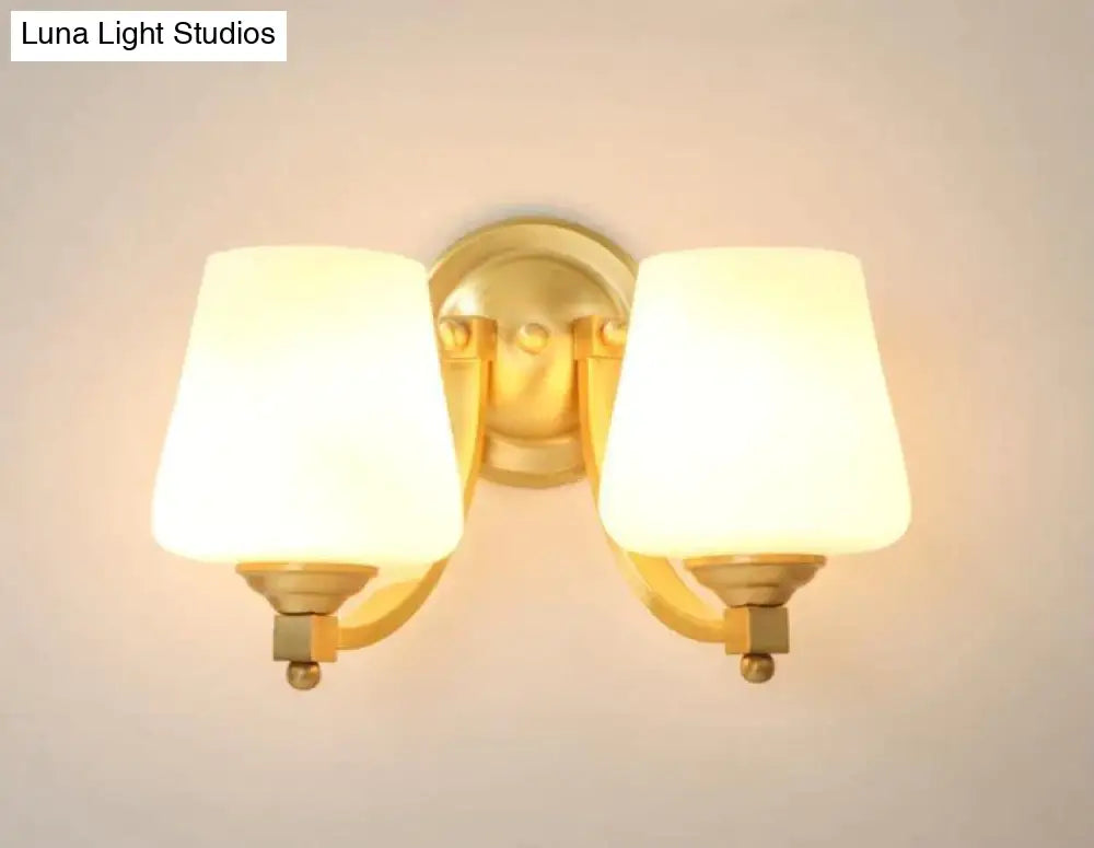 Nordic Living Room Bedroom Copper Wall Lamps Two-Heads Copper Wall Lamp / Led White Light Copper