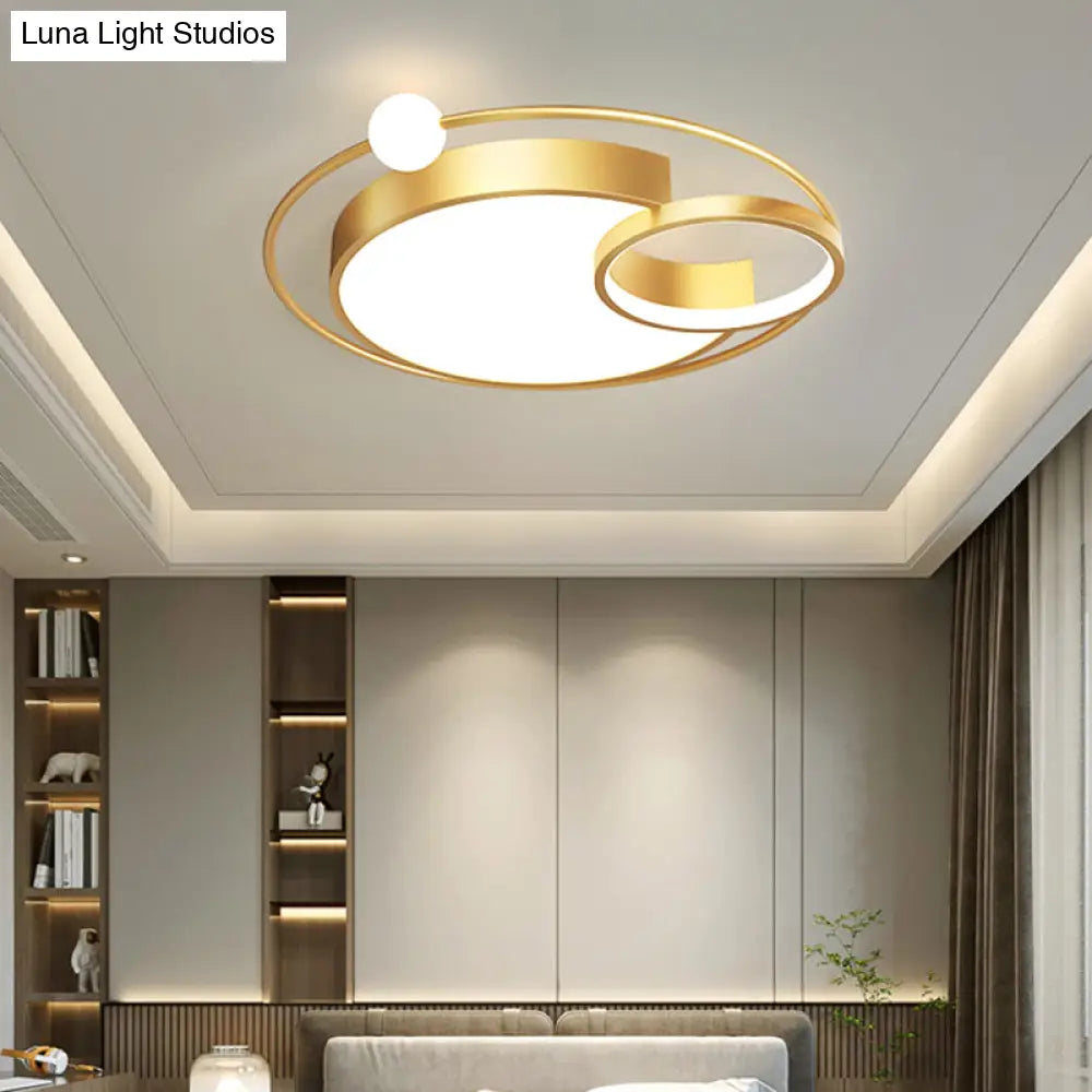 Nordic Moon Led Metal Ceiling Light For Bedroom