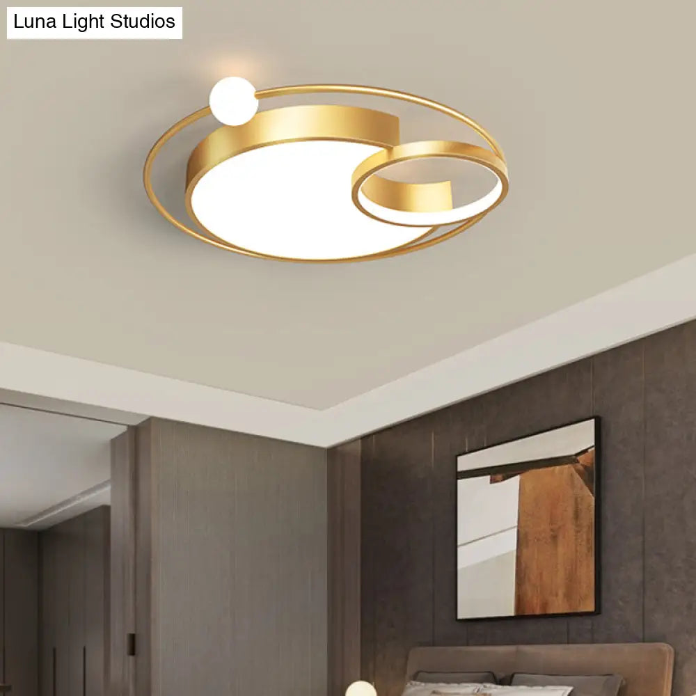 Nordic Moon Led Metal Ceiling Light For Bedroom