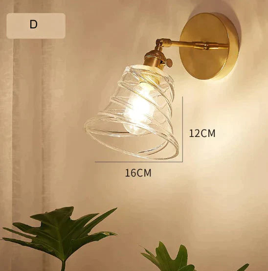 Nordic Retro Livingroom Bedroom Bedside Full Copper Wall Lamp Copper Wall Lamps