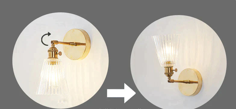 Nordic Retro Livingroom Bedroom Bedside Full Copper Wall Lamp Copper Wall Lamps