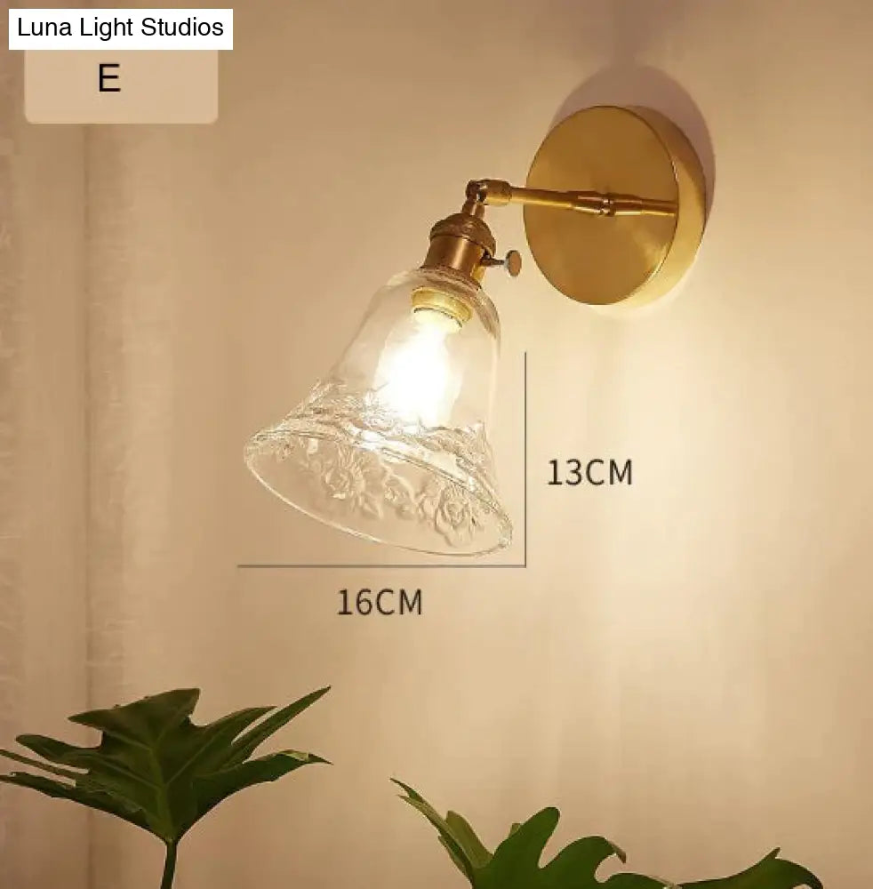 Nordic Retro Livingroom Bedroom Bedside Full Copper Wall Lamp E / No Light Bulb Copper Wall Lamps