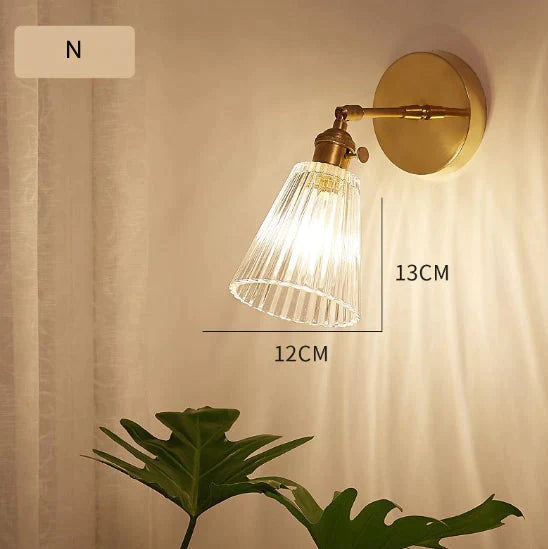 Nordic Retro Livingroom Bedroom Bedside Full Copper Wall Lamp Copper Wall Lamps