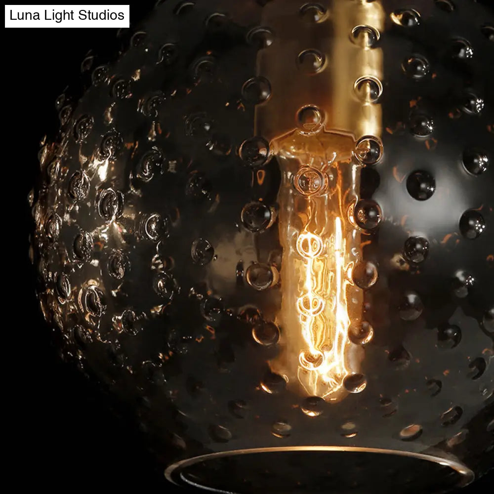 Retro Glass Globe Wall Lamp: Pink/Yellow/Blue With Brass Finish