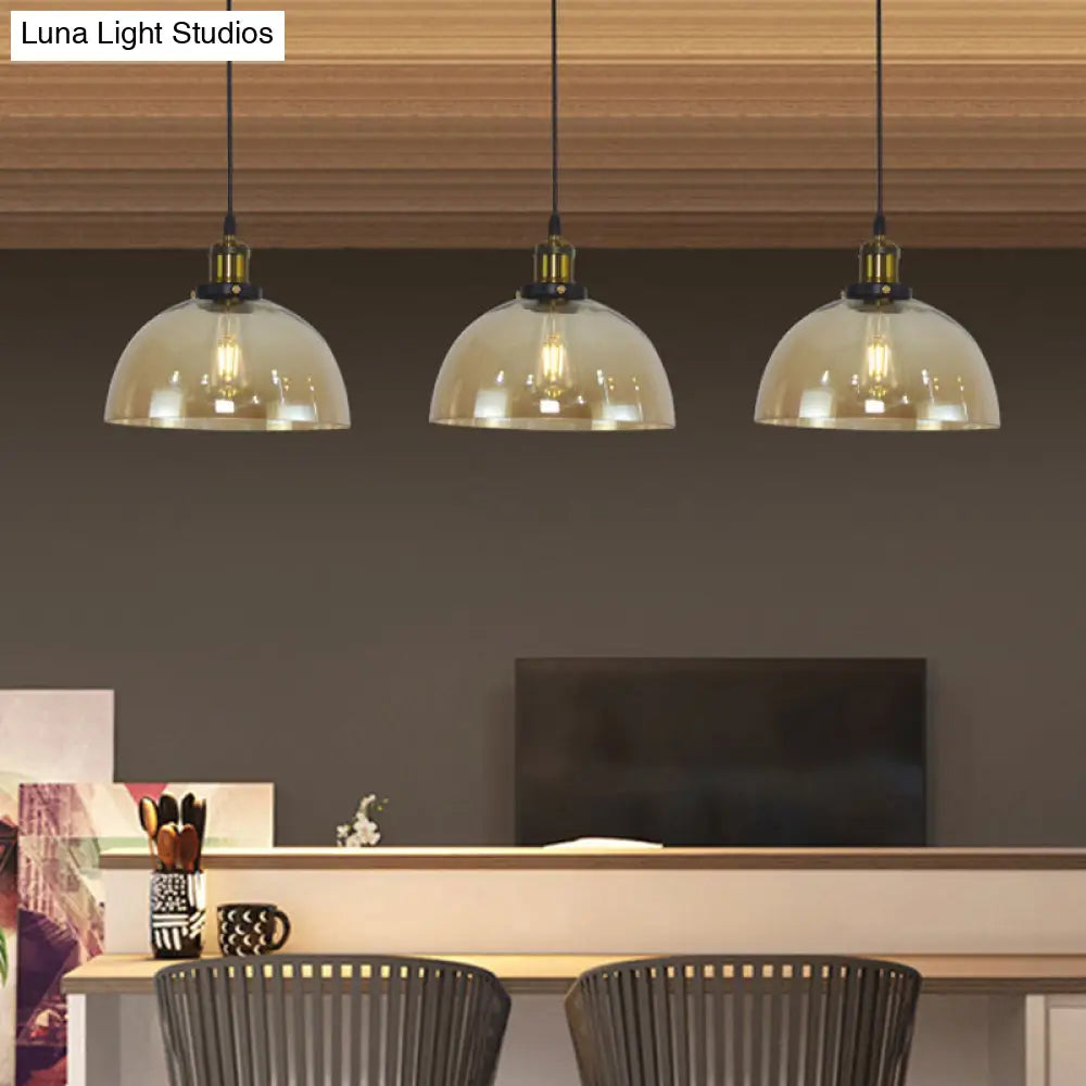 Retro Industrial Style Glass Ceiling Fixture - 1 Light For Restaurants